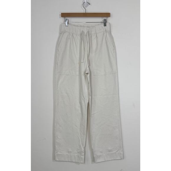 NWT BUCK MASON Women's Herringbone Twill Utility Pull On Pants Size S Natural - Picture 3 of 16